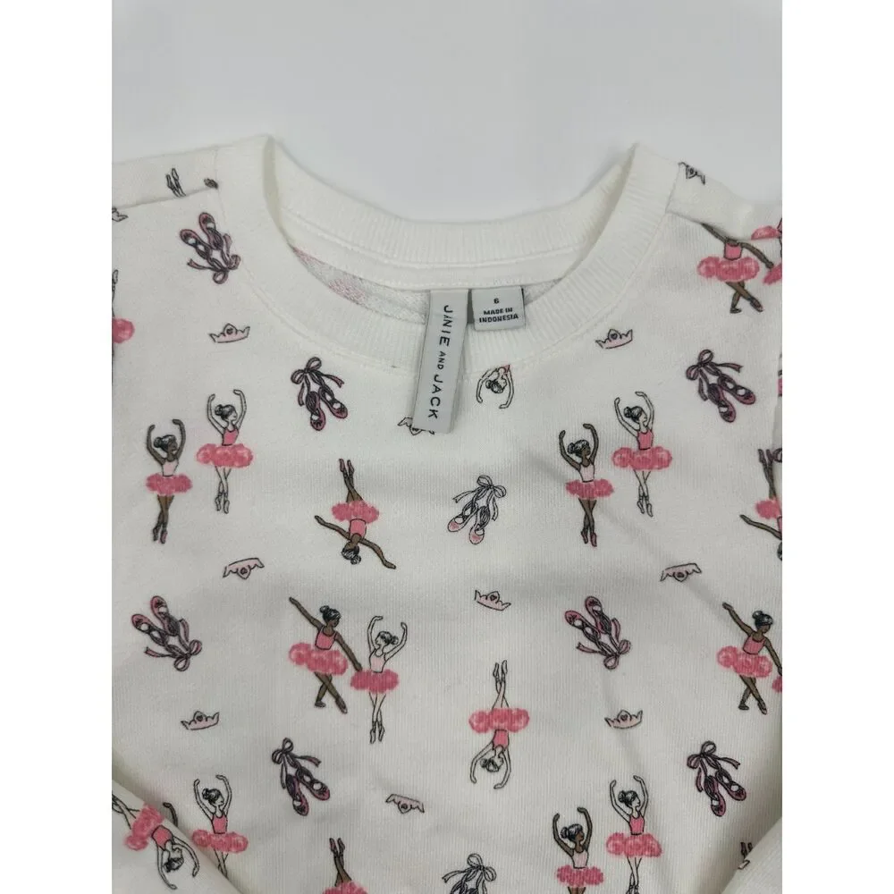 Janie and Jack Kids Set of Two Pants & Top Sz S Crew Neck Long Sleeve Ballerina